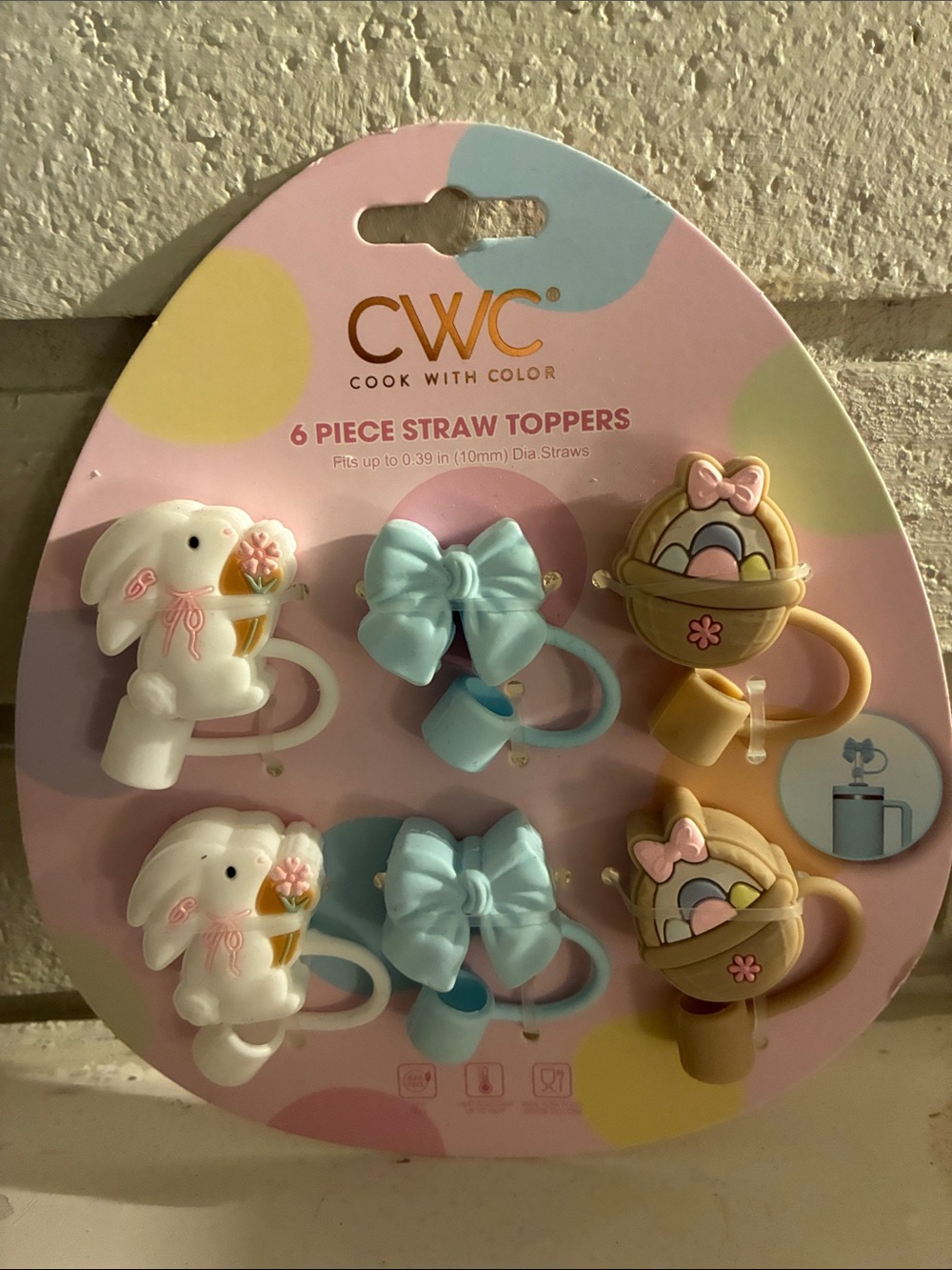 CWC Cook With Color 6-Piece Straw Toppers